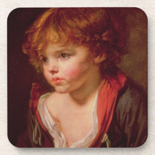 Dessous-de-verre Un garçon d'une chevelure blond avec une chemise