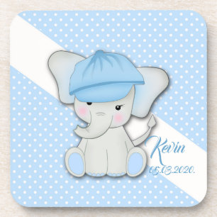 Dessous-de-verre Un mignon éléphant de dessin animé sur un arrière 