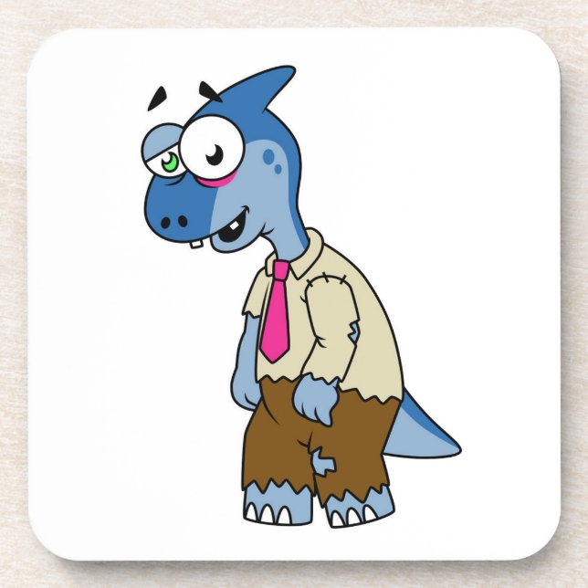 Dessous-de-verre Un Parasaurolophus Caricaturé En Zombie. (Devant)