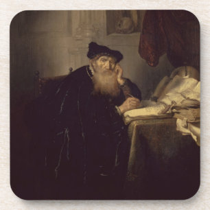 Dessous-de-verre Un philosophe, 1635 (huile sur le panneau)