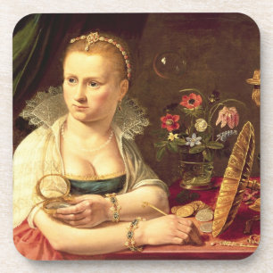 Dessous-de-verre Un portrait de vanitas d'une dame pensée être
