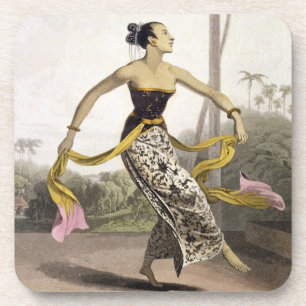 Dessous-de-verre Une fille de Ronggeng ou de danse, plaquent 21 du