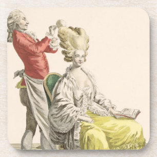 Dessous-de-verre Une jeune femme dans un Peignoir avec son