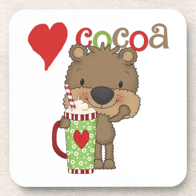 Dessous-de-verre Vacances d'amour de cacao d'ours (Devant)