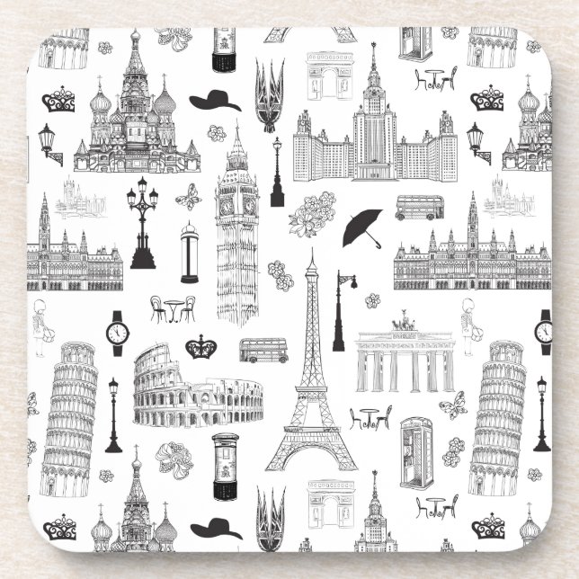 Dessous-de-verre Vacances dans le motif de l'Europe (Devant)
