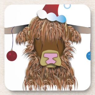 Dessous-de-verre Vache à Noël