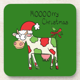 Dessous-de-verre Vache Drôle Caricature Noël