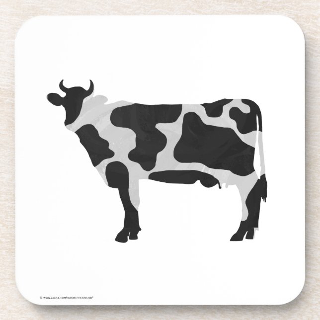 Dessous-de-verre Vache Noir et Blanc Silhouette (Devant)