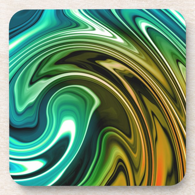 Dessous-de-verre Vagues de couleur marbre (Devant)