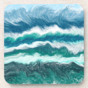 Dessous-de-verre Vagues turquoise et bleu océan