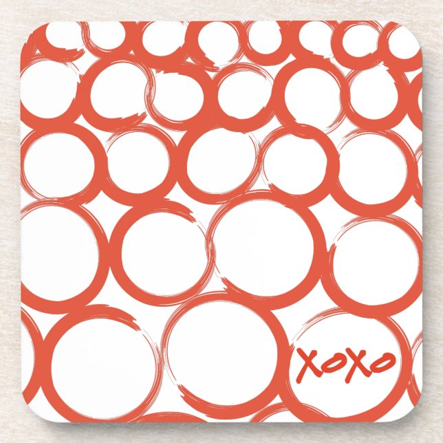 Dessous-de-verre Valentine a peint XOXO (Devant)