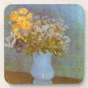 Dessous-de-verre Vase de Vincent van Gogh avec lilas, marguerites e