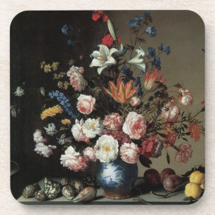Dessous-de-verre Vase des fleurs par une fenêtre, Balthasar van der