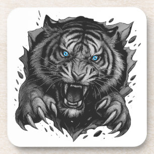 Dessous-de-verre Véritable percée du tigre de fer : gras et sauvage