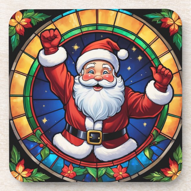 Dessous-de-verre Verre de Noël Père Noël Boisson de Noël (Devant)