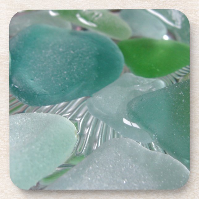 Dessous-de-verre Verre vert de mer verte de vibrations (Devant)