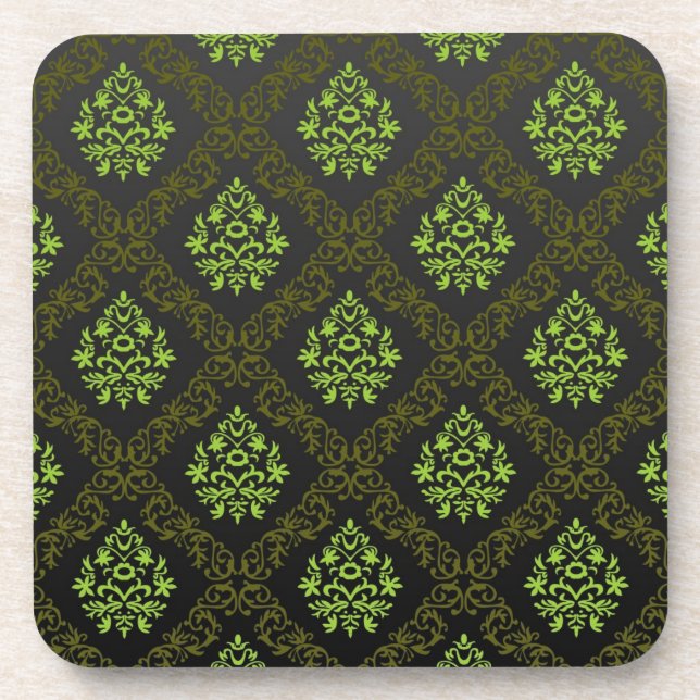 Dessous-de-verre Vert floral de papier peint (Devant)