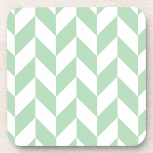 Dessous-de-verre Vert menthe en motif à chevrons