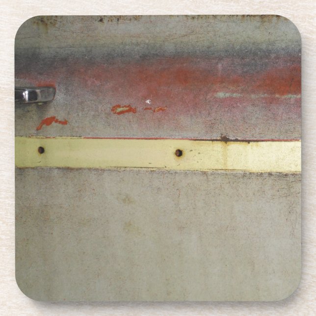 Dessous-de-verre Vert, Rouge, Bleu et Jaune rouillé (Devant)