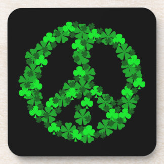 Dessous de verre verts de signe de paix de