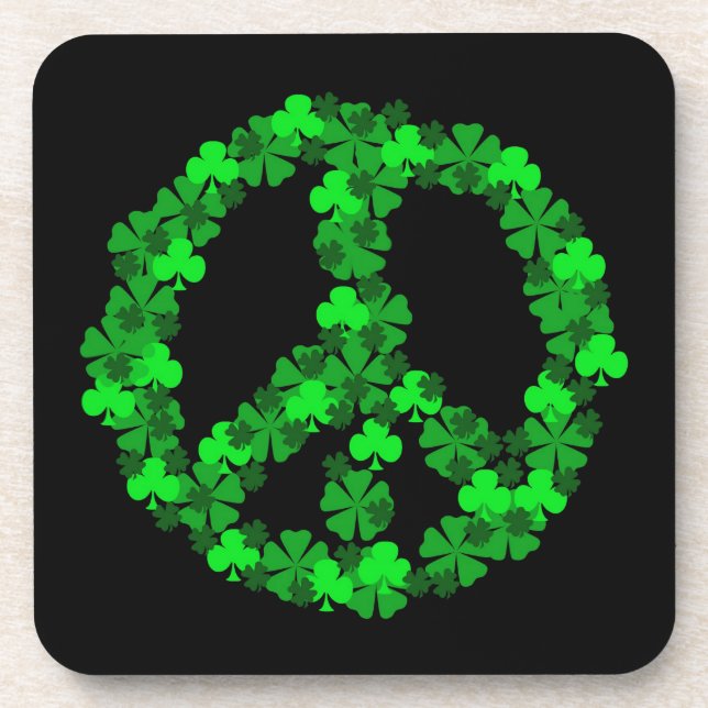 Dessous de verre verts de signe de paix de (Devant)
