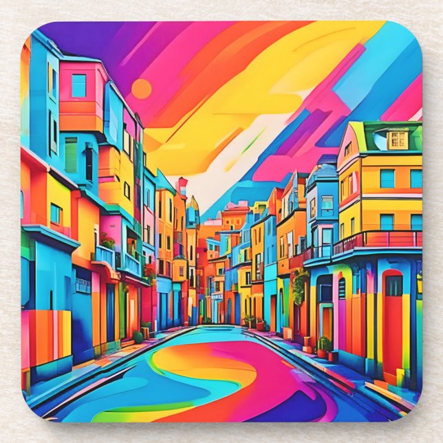 Dessous-de-verre Vibes de rue colorées (Devant)
