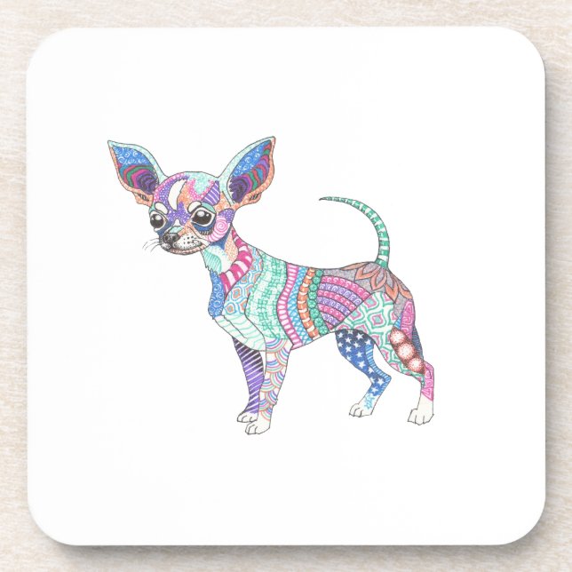 Dessous-de-verre Vibrant Chihuahua Hard Plastic coaster (Devant)