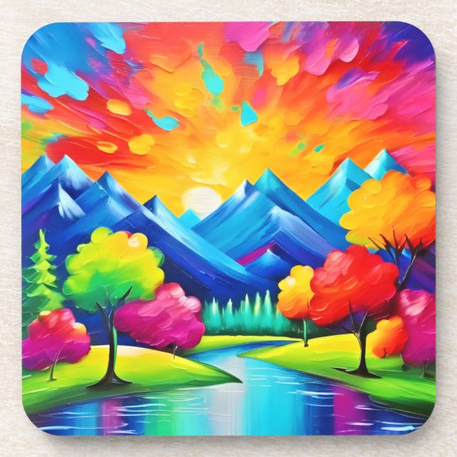 Dessous-de-verre Vibrant Valley Vision Peinture (Devant)