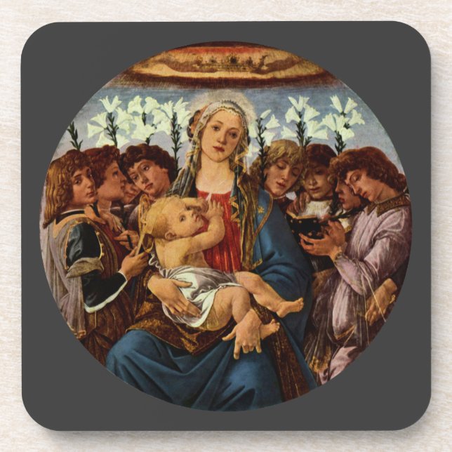 Dessous-de-verre Vierge et enfant avec huit anges par Botticelli (Devant)