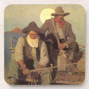 Dessous-de-verre Vieux Cowboys, The Pay Stage par NC Wyeth