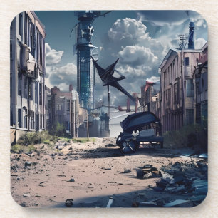 Dessous-de-verre Ville abandonnée   Post Apocalypse Dystopian World