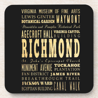 Dessous-de-verre Ville de Richmond si art de typographie de la