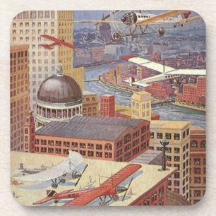 Dessous-de-verre Ville de science-fiction vintage, Victorian Steam 