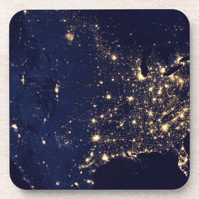 Dessous-de-verre Ville Des États-Unis La Nuit. (Devant)