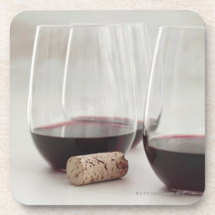 Dessous-de-verre Vin rouge en verres acaules