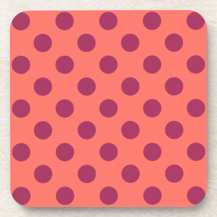 Dessous-de-verre Vin rouge et corail vivant pois