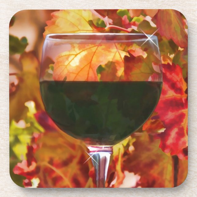 Dessous-de-verre Vin rouge et verre (Devant)
