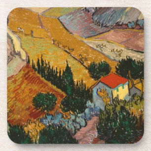 Dessous-de-verre Vincent van Gogh   Paysage avec Maison & Plowman