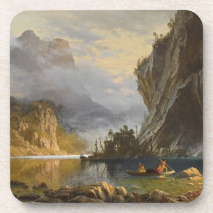 Dessous-de-verre Vintage Albert Bierstadt Indiens Speed Fishing