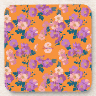 Dessous-de-verre Vintage Colorful Wild Rose Motif