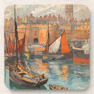 Dessous-de-verre Vintage Côte d'Emeraude Saint Malo Tourisme portua
