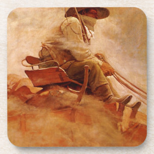 Dessous-de-verre Vintage Cowboys, The Ore Wagon par NC Wyeth