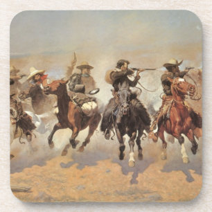 Dessous-de-verre Vintage Cowboys, une touche pour le bois par Remin
