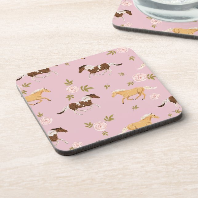 Dessous-de-verre Vintage Floral Horse Motif (Côté gauche)
