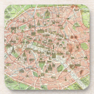 Dessous-de-verre Vintage map of Paris