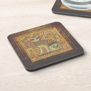 Dessous-de-verre Vintage, Motif de Chat, Style Grèce Antique