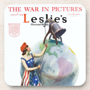 Dessous-de-verre Vintage Patriotique Lady Liberty Magazine Couvertu