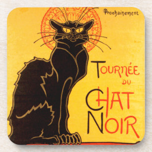 Dessous-de-verre Vintage Tournee de Conversation Noir Chat Noir