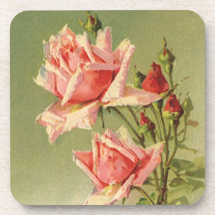 Dessous-de-verre Vintage Valentine's Day Pink Victorian Garden Rose