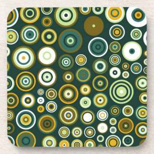 Dessous-de-verre Vintage Vert et blanc Cinquante ans Art Abstrait